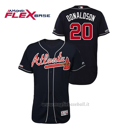 Maglia Baseball Uomo Atlanta Braves Josh Donaldson 150th Aniversario Patch Autentico Flex Base Blu